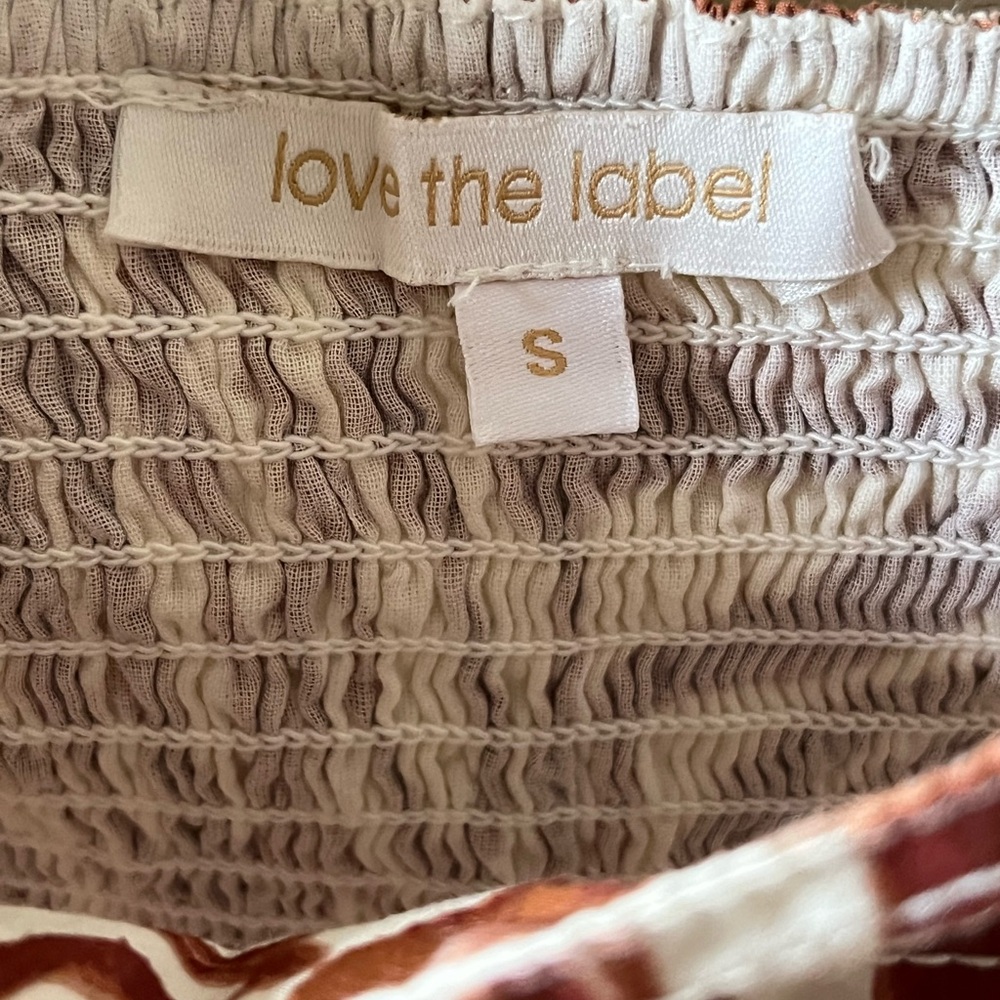 Anthropologie Love The Label Women Smocked Puff-Sleeve Blouse Size S Mixed Print - Picture 5 of 15